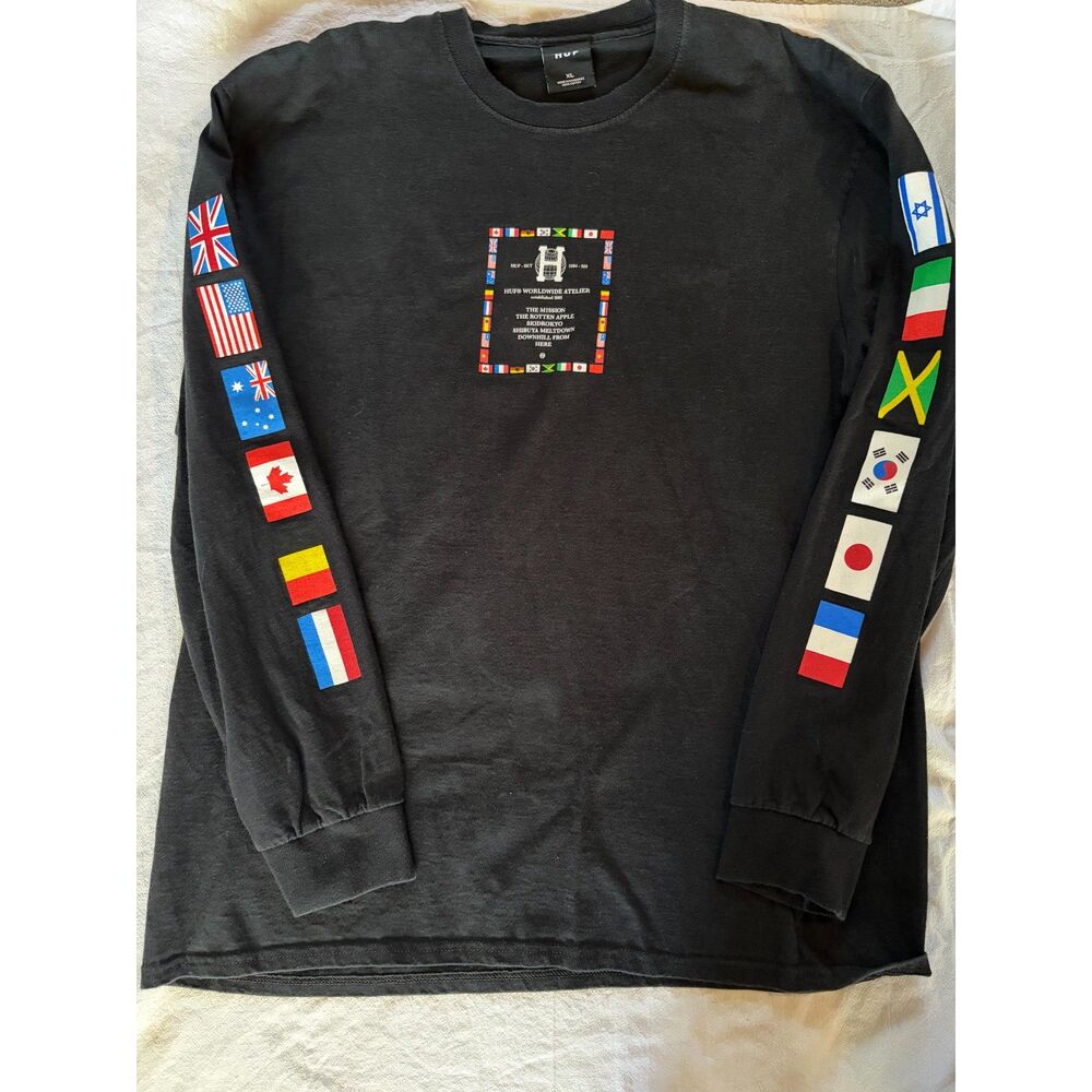 Vintage Huf Worldwide Atelier Long Sleeved Shirt Size XL